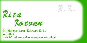 rita kotvan business card